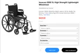 Invacare 9000 SL High Strength Lightweight Folding Wheelchair Adult Mobility - Thumbnail 2
